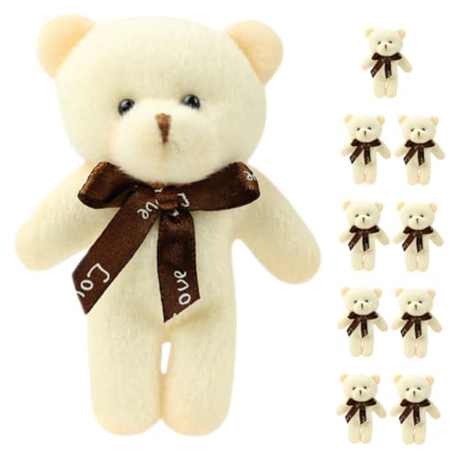 BESPORTBLE 10Stücke Kleine Plüschbären Schlüsselanhänger Mit Hängenden Ketten Süße Mini Bärenfiguren Für Dekoration Und Partys von BESPORTBLE