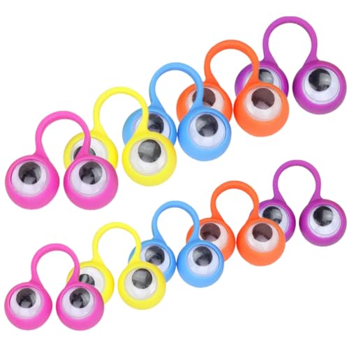 BESPORTBLE 10Stücke Kreative Fingerpuppen Mit Augen Lustiges Finger Für Pädagogisches Kunststoffspielzeug Zufälligen Farben Für Spielspaß von BESPORTBLE
