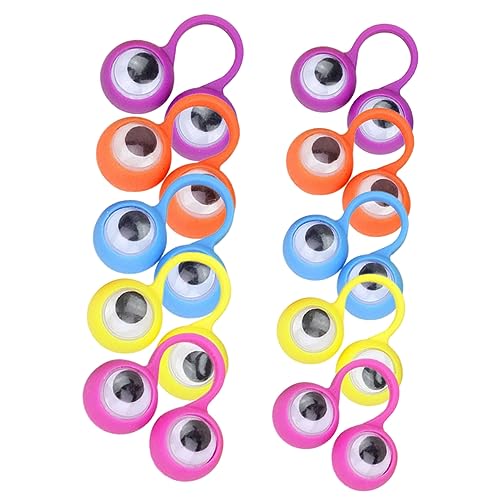 BESPORTBLE 10Stücke Kreative Fingerpuppen Mit Beweglichen Augen Lernspielzeug Für Fingerspielzeug Zufälligen Farben Fördert Die Kreativität Und Spielspaß von BESPORTBLE