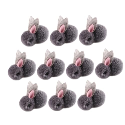 BESPORTBLE 10Stücke Mini Kaninchen Puppen Plüsch Osterhasen Für DIY Kopfschmuck Und Bekleidungszubehör Graue Stofftiere Für Kreative Bastelideen Und Dekoration von BESPORTBLE