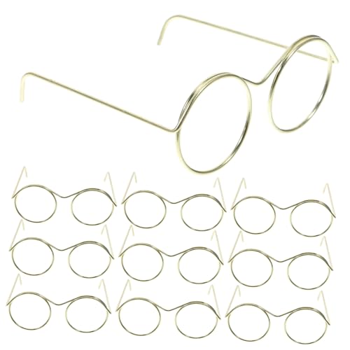 BESPORTBLE 10Stücke Mini Puppenbrille Teiliges Runden Rahmen Accessoires Für Puppen Und Miniaturen Für Kreative Bastelprojekte Und von BESPORTBLE