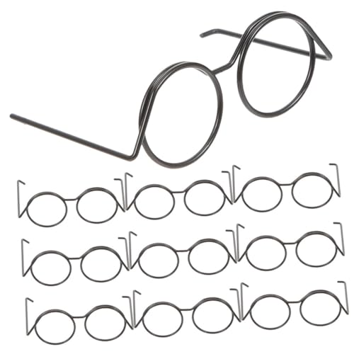 BESPORTBLE 10Stücke Mini Puppenbrillen Metallrahmen Große Sonnenbrille für Puppen Puppenhaus Zubehör Bastelprojekte und Verkleidung Passt zu Verschiedenen von BESPORTBLE