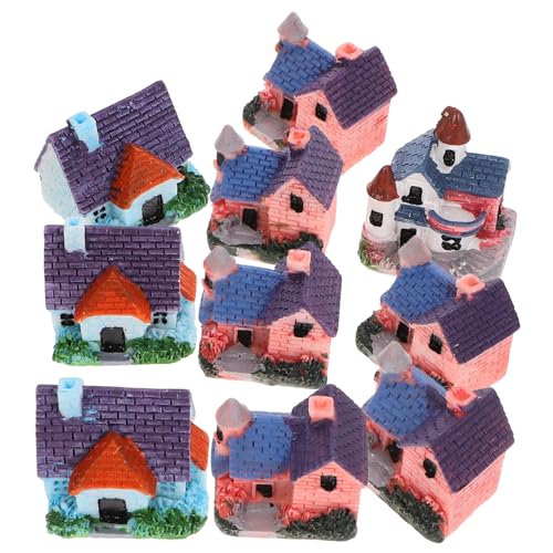 BESPORTBLE 10Stücke Miniaturhaus Figuren Einzigartiges Mikro Landschaftsschmuck Für Aquarien Und Dekorationen Vielseitige Resin Dekore Für Garten Und Puppenhaus von BESPORTBLE