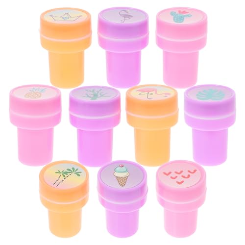 BESPORTBLE 10Stücke Selbstfärbende Kinderstempel Im Sommerdesign Flamingo Für Geburtstagsfeiern Partygeschenke Und Klassenzimmerbelohnungen Kreative Und Handwerksaktivitäten von BESPORTBLE