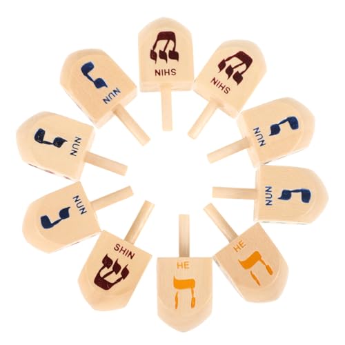BESPORTBLE 10er-Pack Hölzerne Chanukka-Dreidel-spielzeuge Chanukka-Dekorationen Für Jungen Und Mädchen Partygeschenk BESPORTBLE 10er-Pack Hölzerne Chanukka-Dreidel-spielzeuge Chanukka-Dekorationen Für Jungen Und Mädchen Partygeschenk von BESPORTBLE