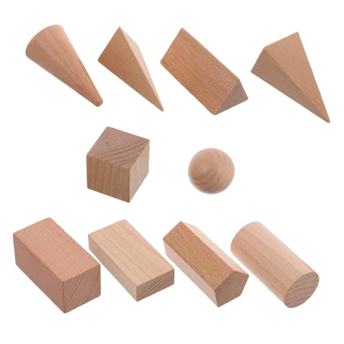 BESPORTBLE 10Stücke Teiliges Holz Geometrische Modelle Interaktives Lernspielzeug für Mathematik für Homeschooling und Unterricht Fördert Kreative Geometrieerfahrung von BESPORTBLE