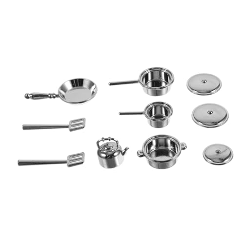 BESPORTBLE 10Stücke Teiliges Küchenzubehör Für Puppenhäuser Mini Kochtöpfe Pfannen Und Kettle Aus Hochwertigem Szenen Und Kreatives von BESPORTBLE