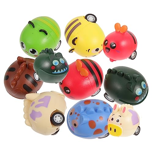 BESPORTBLE 10Stücke Teiliges Reibungsautospielzeug Lustige Kinderfahrzeuge mit Cartoon Design für Jungen und Geburtstagsfeiern und Besondere Anlässe von BESPORTBLE