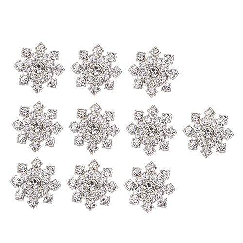 BESPORTBLE 10Stücke Teiliges Strass Blumendekor Aus Legierung Für DIY Schmuckzubehör Exquisites Design Silber Für Ohrringe Broschen Und Kleidung Für Hochzeiten Und Partys von BESPORTBLE