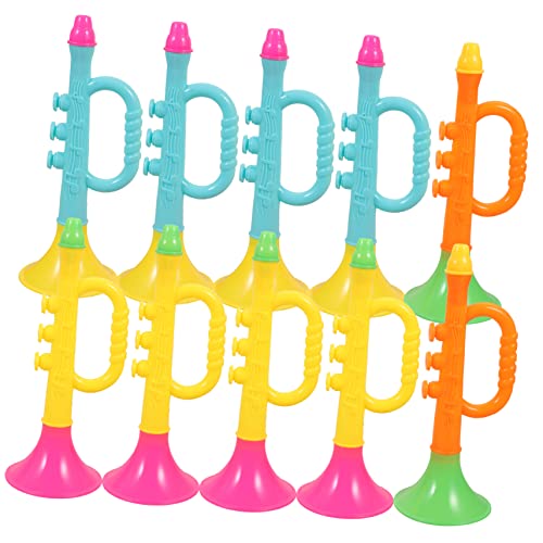 BESPORTBLE 10Stücke Teiliges Trompeten Spielzeugset Robustes Horn für Musikalisches Lernen und Bühnenaufführungen für Kleine Musiker Farben Zufällig von BESPORTBLE
