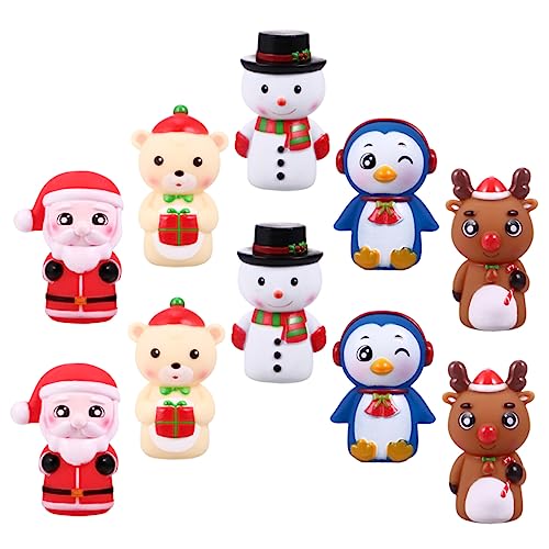 BESPORTBLE 10Stücke Teiliges Weihnachtsfingerpuppen Für Cartoon Handpuppen Interaktives Handspielzeug Für Geburtstagsfeiern Und Klassenzimmerbelohnungen von BESPORTBLE