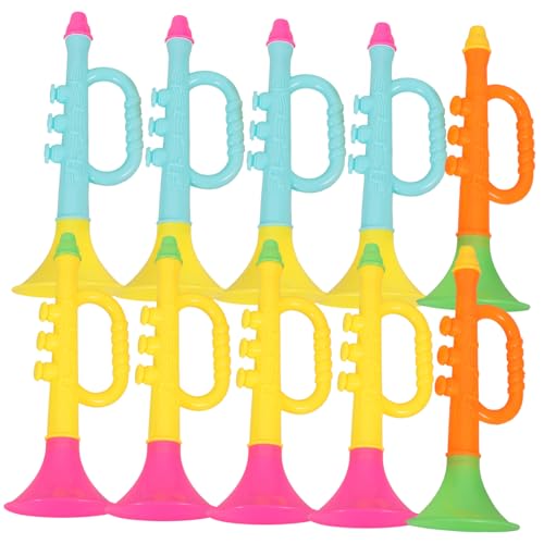 BESPORTBLE 10Stücke Trompete Lerninstrument für Musik und Party Kunststoffblasinstrumente für Kleine Musiker zu Weihnachten und Geburtstagen von BESPORTBLE