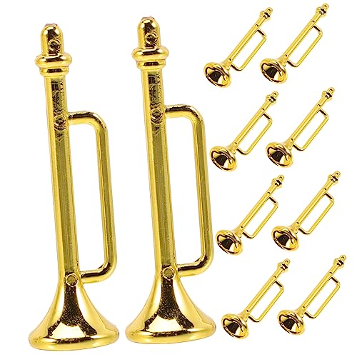 BESPORTBLE Miniatur-Trompeten- Für Foto-Requisiten 10-teiliges Mini-musikinstrumenten-Set Blumentopf Für Rollenspiele Für Jungen Und Mädchen von BESPORTBLE