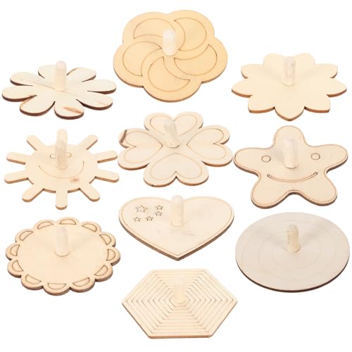 BESPORTBLE 10Stücke Unvollendete DIY Holzkreisel Unbemalt Kreatives Für Bastelset Hand Auge Koordination Und Geschicklichkeit Kindergarten von BESPORTBLE