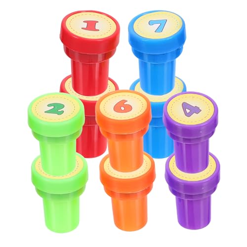 BESPORTBLE 10 Stück Stempel Für Jungen Und Mädchen Zahlenstempel-Set Lernspielzeug Kunststoffstempel Für Kleinkinder Partygeschenk von BESPORTBLE