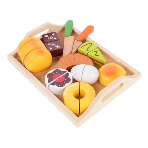 BESPORTBLE 11 Stück Holzspielzeug Kuchen Set Teilig Kinderküche Zubehör für Kleinkinder Realistisches Nachmittagstee Rollenspiel Pädagogisches Dessert für Jungen Mädchen zum Geburtstag von BESPORTBLE