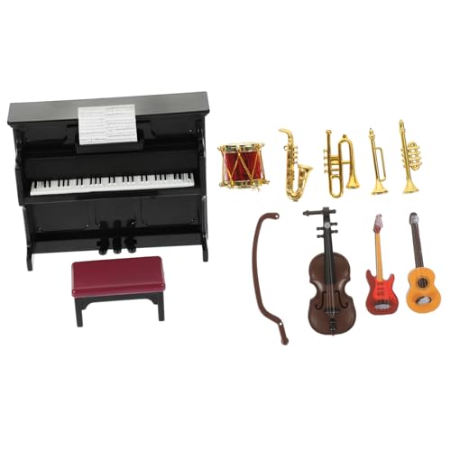 BESPORTBLE 11 Stück Teiliges Miniatur Spielzeuginstrumente aus Kunststoff Realistische Puppenhaus Dekoration Pädagogisches Musikinstrumente Miniaturset für Geschenkidee zum Geburtstag und von BESPORTBLE