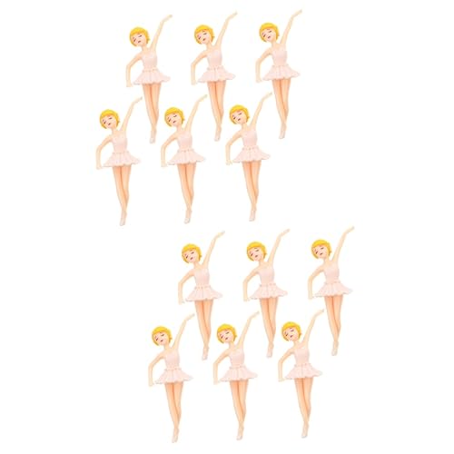 BESPORTBLE 12 Stk Ballerina-mädchen Mädchen-muffin-topper Saftige Verzierung Geburtstagskuchenverzierung Miniatur-zubehör Handwerk Topper Figur Bonsai Pappbecher Sukkulenten Plastik Weiß von BESPORTBLE
