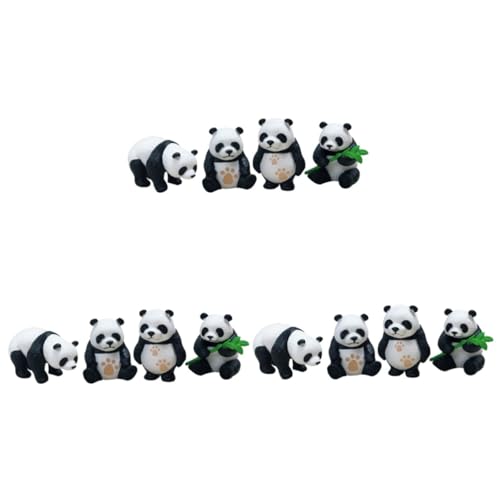BESPORTBLE 12 Stk Panda-kuchendekorationen Panda-figuren Cupcake-dekorationen Panda Diy Basteldekor Fee Mini-panda-kits Mini Panda Miniatur Panda-landschaftshandwerksdekor Tier Puppe von BESPORTBLE