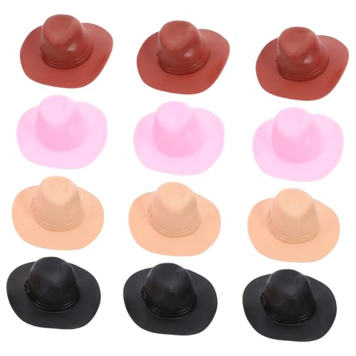 BESPORTBLE 12 Stück Cowboyhut Kleine Hutdekoration Mini Imitationshüte Basteln Winzige Hüte Dekorative Miniaturhüte Mini Bastelarbeiten Miniatur Bastelhüte Winzige Hüte Für DIY von BESPORTBLE