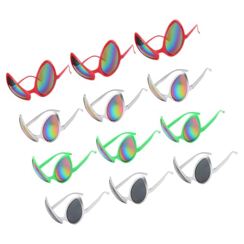 BESPORTBLE 12 Stück Lustige Brille Halloween Alien-brille Für Erwachsene Außerirdische Cosplay- Lustiges Alien-kostüm Rave Außerirdisches Accessoire Led Alien-kleidung Bis Plastik von BESPORTBLE