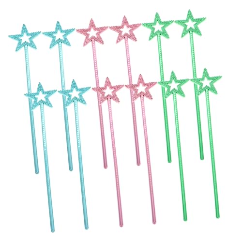 BESPORTBLE 12 Stück Prinzessinnen Zauberstäbe für Mädchen Handheld Sternenstäbe Hellblau und Grün Partygeschenke für Kindergeburtstage und Rollenspiele von BESPORTBLE