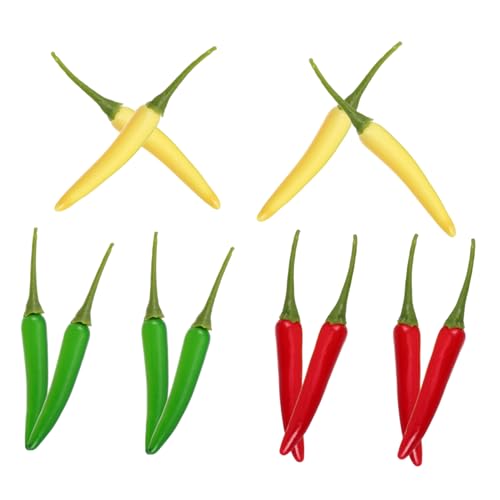 BESPORTBLE 12 Stück Realistische Fake Chili Paprika Künstliche Gemüse Deko für Heim Küche Foto Requisiten Lehrmittel und Festtagsdekoration Lebensechte Simulation mit Detailverliebtheit von BESPORTBLE
