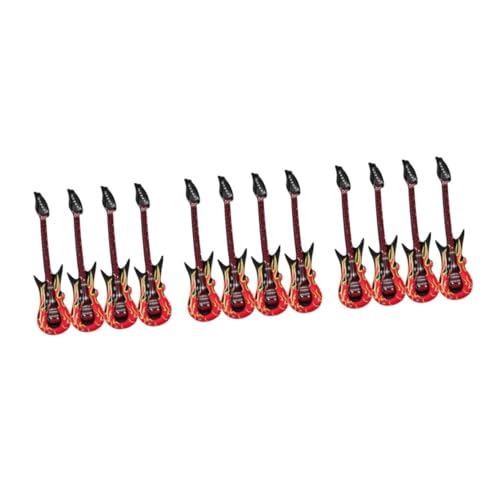 BESPORTBLE 12 Stück Teiliges Aufblasbares Gitarren aus Langlebigem PVC Wiederverwendbares Musikspielzeug und Kinderzubehör Leicht und Tragbar für Geburtstags und Mottopartys von BESPORTBLE