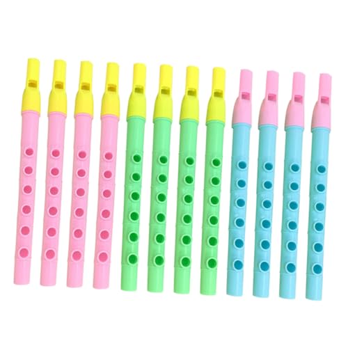 BESPORTBLE 12 Stück Teiliges Bunte Mini Blockflöten aus Leichtes Kindersicheres Musikinstrument für Anfänger und Junge Mädchen Fördert Handkoordination und Musikalische Zufällige Farbe von BESPORTBLE