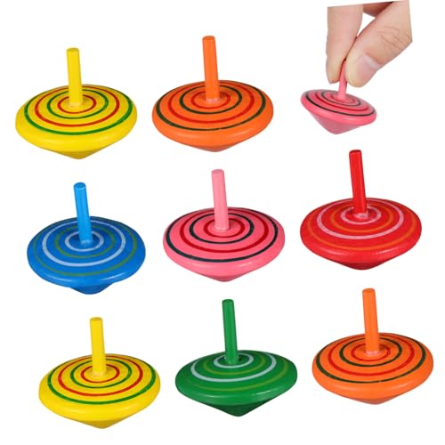 BESPORTBLE 12 Stück Teiliges Buntes Holz Gyro für Klassisches Kreiselspielzeug Leichtes und Pädagogisches Zappelspielzeug für Geburtstage Partys und Geschenkideen Zufällige Zufällige Farbe von BESPORTBLE