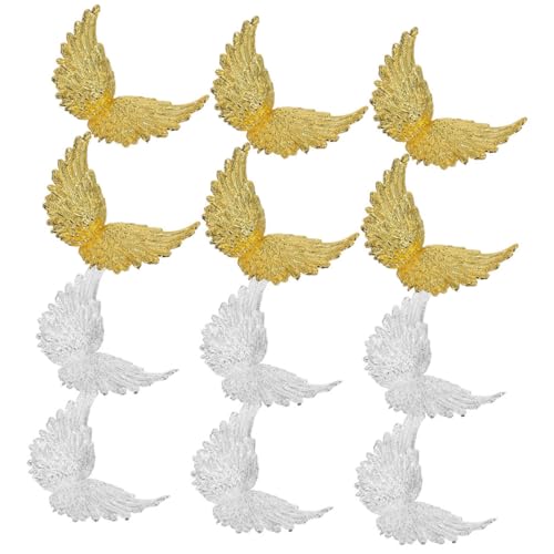 BESPORTBLE 12 Stück Teiliges Engel Flügel Kuchen Dekorationen Gold und Silber Mini Flügel Toppers für Diy Bastelprojekte und Geburtstagsfeiern Vielseitige Cake Accessories von BESPORTBLE