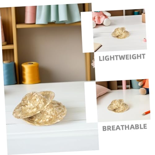 BESPORTBLE 12stücke Mini-Strohhut Handgefertigt Winzige Gewebte Puppenhüte Simulierter Strohhut Für Basteln Fotografie-Requisiten Puppenhaus-Dekoration von BESPORTBLE