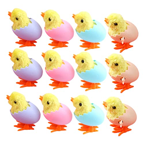 BESPORTBLE 12 Stück Teiliges Hüpfender Aufzieh Küken Flauschige Wind Up Spielzeuge für Kleine Handliche Spielzeuge Ostergeschenk und Partyspaß von BESPORTBLE