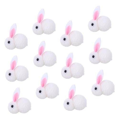 BESPORTBLE 12 Stück Teiliges Kleine Weiße Plüschhasen Weihnachtsbaum Dekoration Niedliche Weiche Bunny Puppen für Fenster Tür Wohnzimmer Festliche Weihnachtsdeko von BESPORTBLE