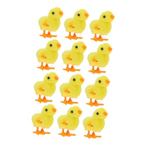 BESPORTBLE 12 Stück Teiliges Kuschelweiches Aufziehspielzeug Huhn mit Feder Kleine Plüschtiere für Niedliche Wind up Spielzeuge zur Kinderzimmerdeko Koordination von BESPORTBLE