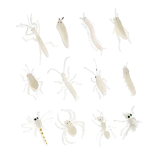 BESPORTBLE 12 Stück Teiliges Leuchtende Insektenmodelle mit Spinne und Krabbeltiere Gruselige Halloween-deko Fluoreszierende Nachtlicht-spielzeuge für Realistische Tierattrappen für Partys von BESPORTBLE