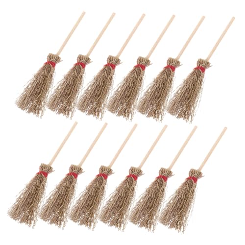 BESPORTBLE 12 Stück Teiliges Mini Zauberbesen mit Band Große Hexenbesen Hängedekoration Langlebige Halloween Kostüm Requisite für Erwachsene Party Accessoire von BESPORTBLE