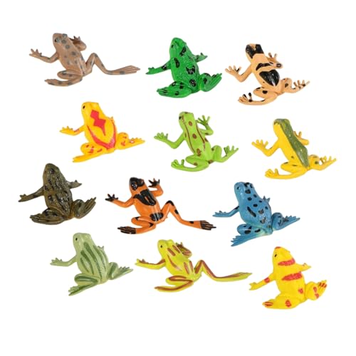 BESPORTBLE 12 Stück Teiliges Miniatur Froschfiguren Kleine Realistische Froschmodelle Kindgerechte Tierfiguren für Indoor Outdoor Dekoration und Geschenkideen von BESPORTBLE