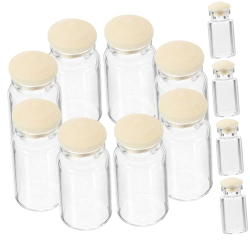 BESPORTBLE 12 Stück Teiliges Miniatur Glasfläschchen mit Deckel Kleine Glasfläschchen für Puppenhaus Dekoration DIY Basteln Mini Aufbewahrung Detailreiche Miniaturflaschen für Kreative von BESPORTBLE