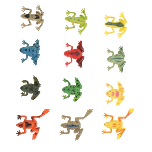 BESPORTBLE 12 Stück Teiliges Realistische und Froschmodelle aus Kunststoff Detailgetreue Nachbildung Kindersicheres für Jungen Mädchen Vorschulkinder als Dekoration und Lernspielzeug von BESPORTBLE