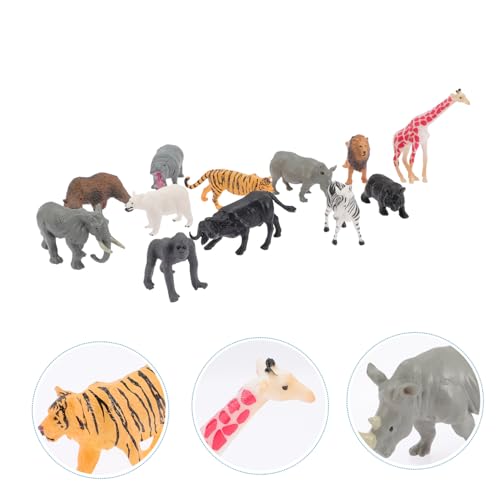 BESPORTBLE 12 Stück Teiliges Realistischer Dschungeltiere Figuren aus Robustem Kleine Waldtier Miniaturen für Tragbares Lernspielzeug und Dekoration für Zuhause Büro Party von BESPORTBLE