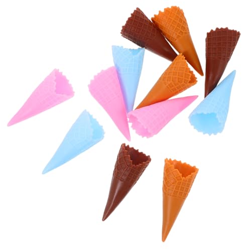 BESPORTBLE 12 Stück Teiliges Realistisches Eiscreme Kunststoffmodell Langlebige Sichere Deko Eistüten Simulation Vielseitig Kombinierbare Miniatur Eiswaffeln für Fotografie von BESPORTBLE