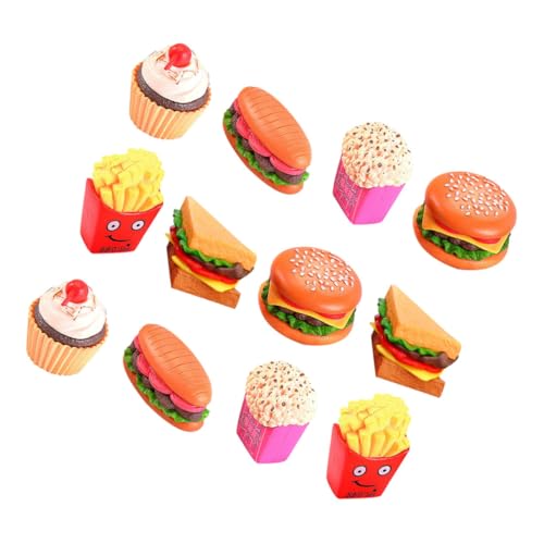 BESPORTBLE 12 Stück Teiliges Spielset aus Kunststoff mit Realistischen Fast Food Modellen Simulation von Hamburger und Pommes für Kreatives Rollenspiel der Küche von BESPORTBLE