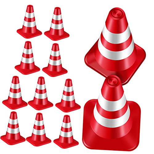 BESPORTBLE 12 Stück Verkehrszeichen- Mini -Straßenkegel klein Zapfen Orange für Miniature mikrolle spielzeuge Kinderspielzeug zum täglichen Mini-Leitkegel Abs rot von BESPORTBLE