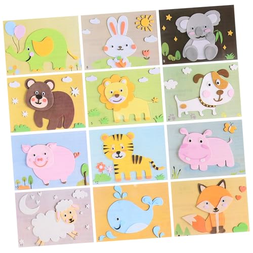 BESPORTBLE 12Blätter Tier Puzzle Aufkleber für Kreatives DIY Bastelset aus Eva für Kognitives Lernen und Frühkindliche Bildung Jungen BESPORTBLE 12Blätter Tier Puzzle Aufkleber für Kreatives DIY Bastelset aus Eva für Kognitives Lernen und Frühkindliche Bildung Jungen von BESPORTBLE