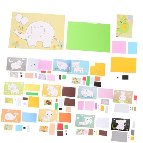 BESPORTBLE 12Blätter Tierpuzzle Aufkleber für DIY Puzzle Materialien aus Eva Bastelset für Kreative Handarbeiten Fördert Auge Hand Koordination und Logisches von BESPORTBLE