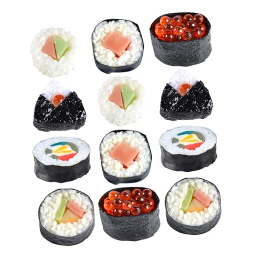 BESPORTBLE 12Stücke Gefälschtes Sushi Modell Realistische Onigiri Simulation Requisite für Fotografie und Display für Sushi Enthusiasten und Profis von BESPORTBLE