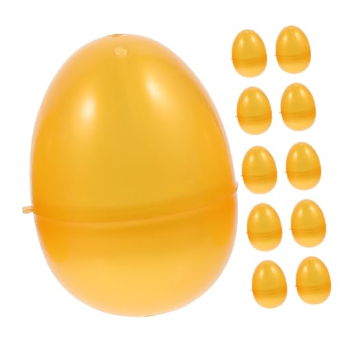 BESPORTBLE 12Stücke Goldene Füllbare Eier Für Partydekoration Kreative Eierpackkisten Für Verlosungen Goldene Kunststoff Eier von BESPORTBLE