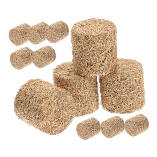 BESPORTBLE 12Stücke Heuhaufen Dekorative Mini Ballen Für Puppenhaus Mini Garten Und Sandtisch Realistische Heuhaufendekoration von BESPORTBLE