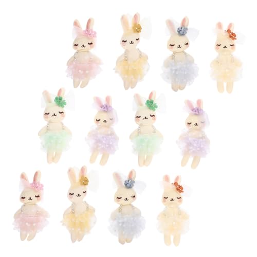 BESPORTBLE 12Stücke Kaninchen Stofftiere Multifunktionale Raumdekoration Gefüllte Puppen Für Bastelprojekte DIY Kopfschmuck Süße Hasenpuppe von BESPORTBLE